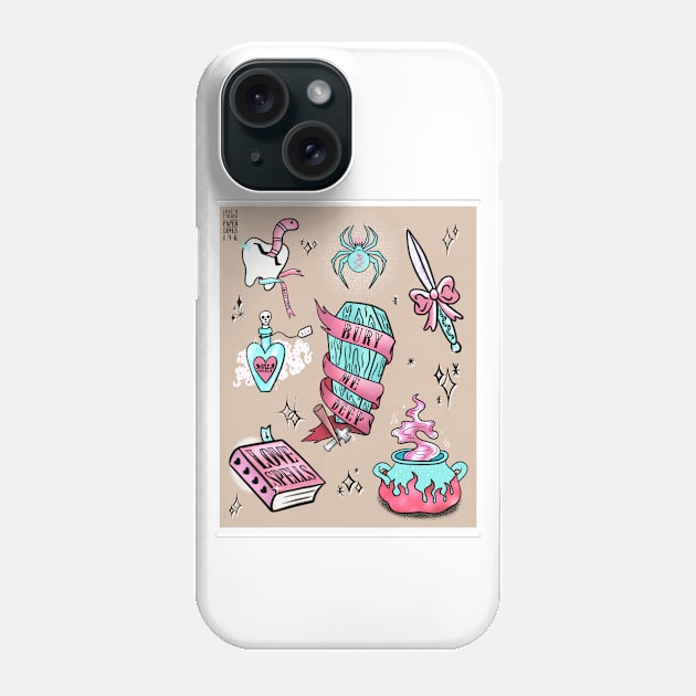 Witch Tattoos Phone Case by Paper Loves Ink