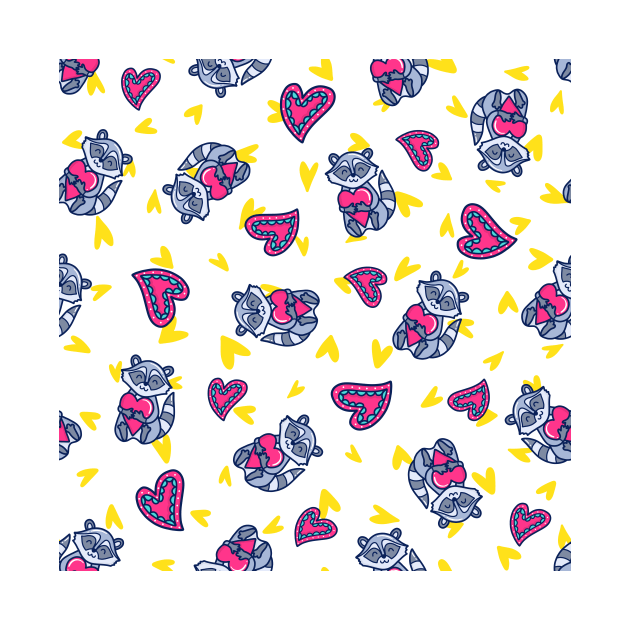 Raccoon & Hearts - Doodle by KindlyHarlot