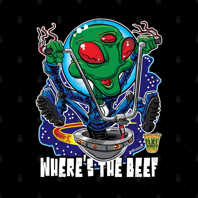 Where's the Beef Alien Burger UFO with handlebars by eShirtLabs