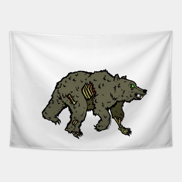 Zombie Grizzly Bear National Park Animal Tapestry by maroonbeard