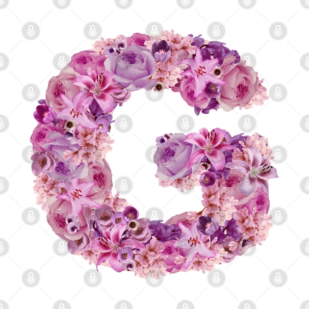 Pink Floral Letter G by HayleyLaurenDesign