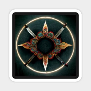 Sword dark mandala pattern Magnet