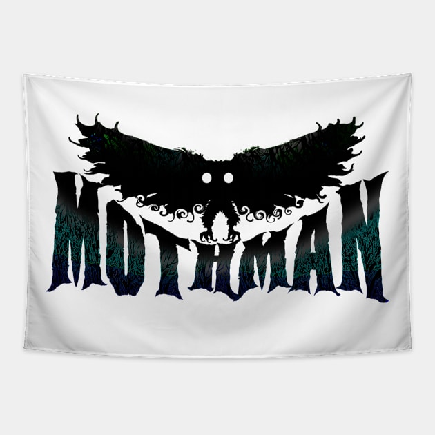 Mothman West Virginia Wing Humanoid Moth Retro Vintage Tapestry by National Cryptid Society