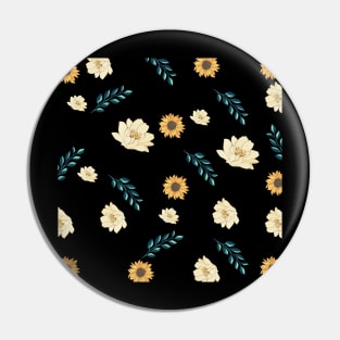 Unique Yellow Floral Pattern Pin