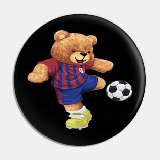 CUTE BEAR PLAY SOCCER Pin