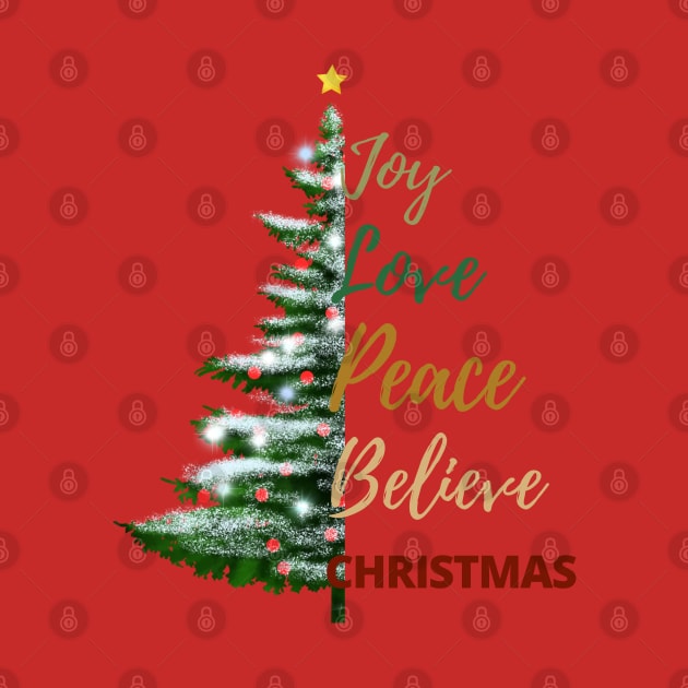 Joy, love, peace, believe, Christmas. by WhaleSharkShop