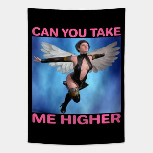 CAN YOU TAKE ME HIGHER Inspiring Heavenly Rock Music Lyric Quote Tapestry