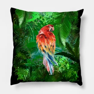 Parrot - forest - nature - drawing - Parrot Lover Pillow