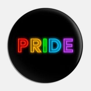 Pride Rainbow Neon Text Pin