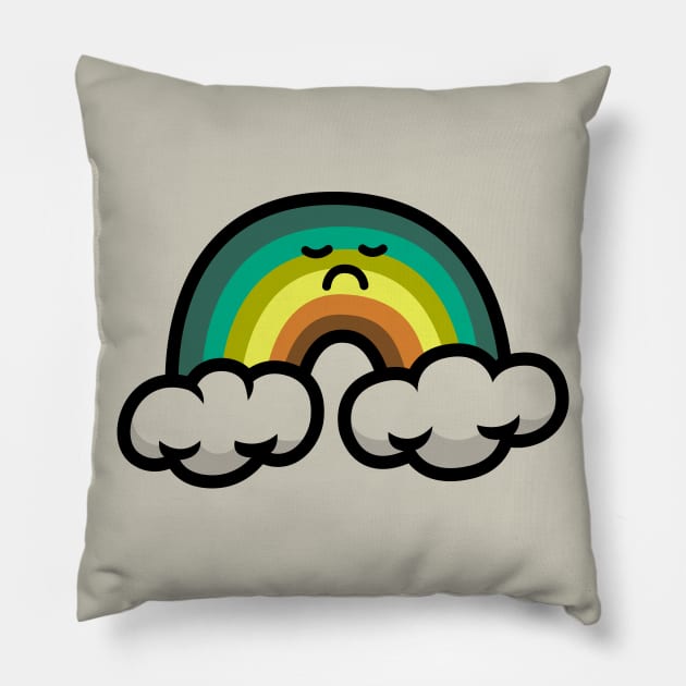 The Unhappy Rainbow Pillow by DangerHuskie