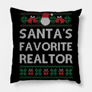 Santa's Favorite Realtor Funny Christmas Gift For Men Women Pillow