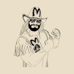 Macho Man Line art T-Shirt