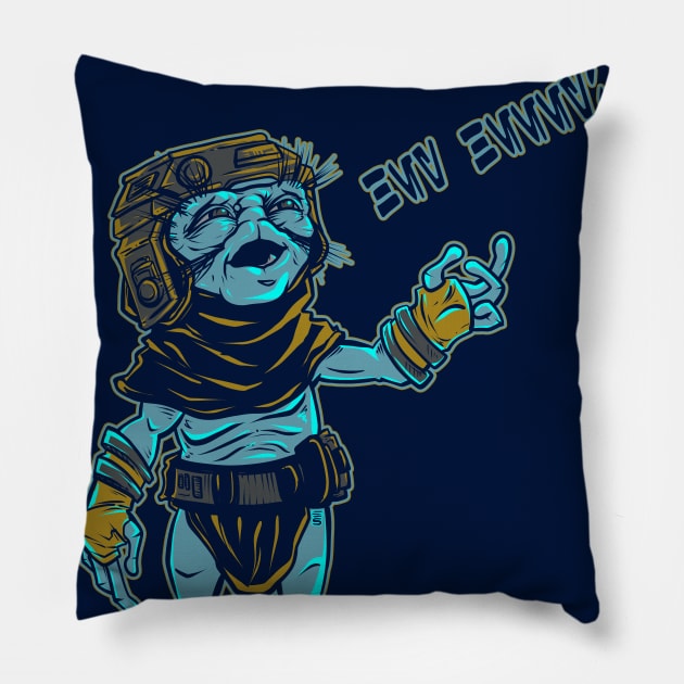 Babu Frik -  Hey Heeey! Pillow by Gloomlight