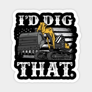 Funny Excavator Heavy Machines Operator Magnet