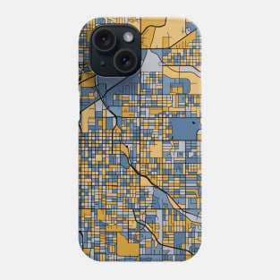 Lincoln Map Pattern in Blue & Gold Phone Case