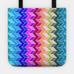 Striped 3D Geometric Design Tote