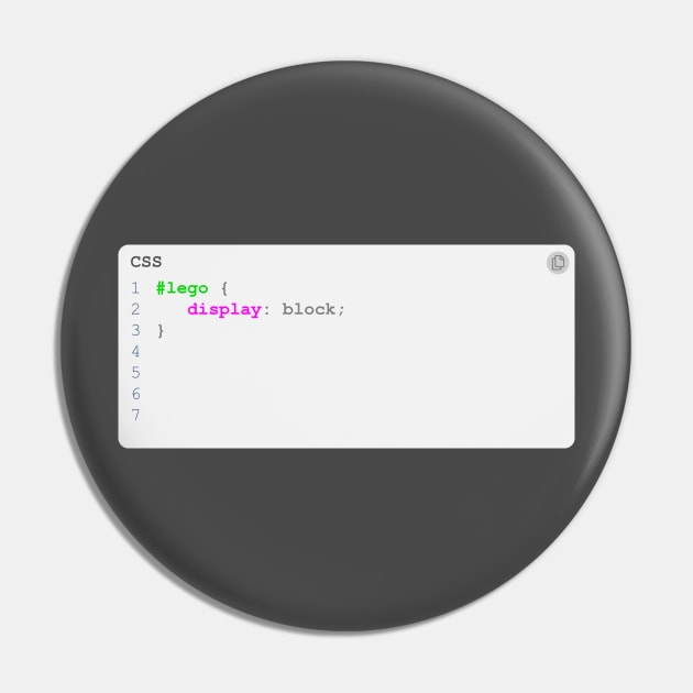 CSS Lego Pin by woundedduck