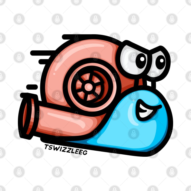 Turbo Snail - Classic (Coral & Blue) by hoddynoddy