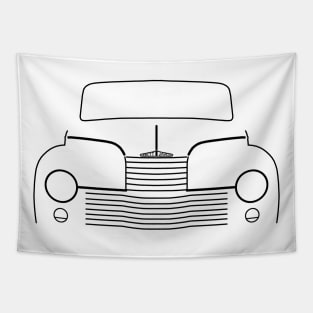 Jowett Javelin 1940s-1950s classic British car black outline graphic Tapestry