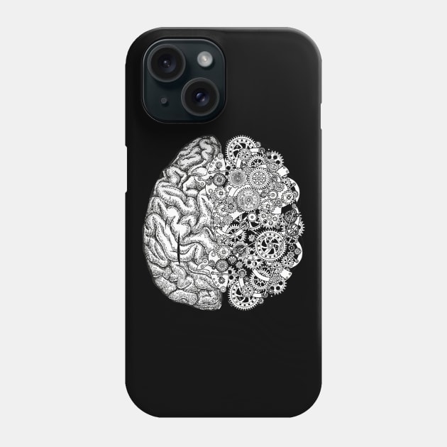 Brain, gear, head, mental Health Phone Case by Collagedream