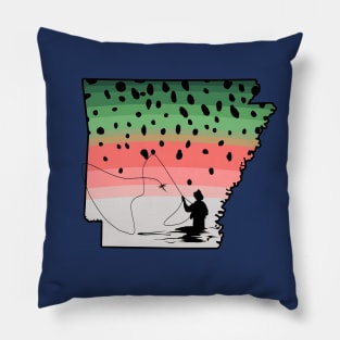 Rainbow Trout Fish Arkansas Fly Fishing Pillow