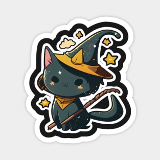 Mystical Black Cat Magnet