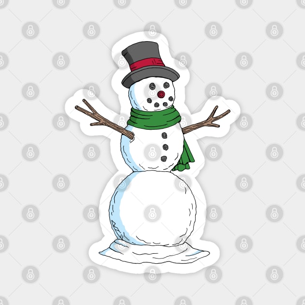 Snowman Magnet by AzureLionProductions