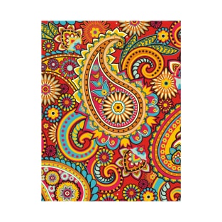 Fun Colorful Paisley Design T-Shirt