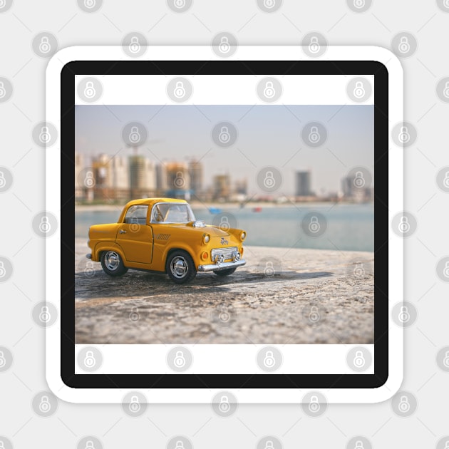 Yellow Car Toy Magnet by ArtoTee