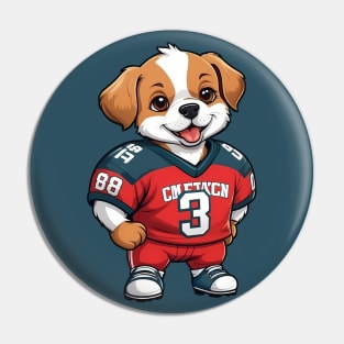 Cute Dog in Sports Jersey Pin