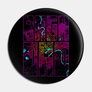 Baghdad, Iraq City Map Typography - Neon Pin