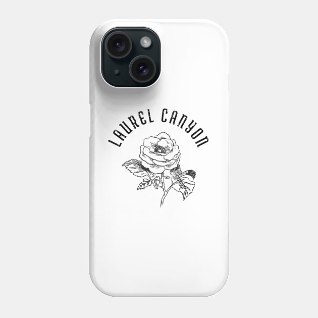 Laurel Canyon rose - black print Phone Case by retropetrol