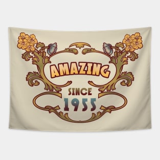 AMAZING SINCE 1955 birthday gift art nouveau floral vintage Tapestry