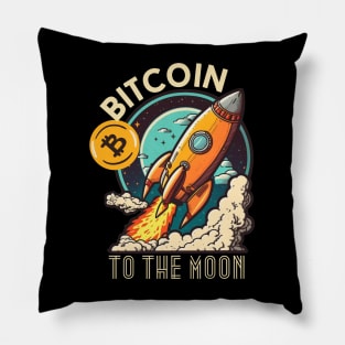 Bitcoin HODL Rocket to the Moon T-Shirt - Perfect for Crypto Enthusiasts Pillow