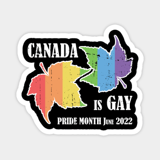 Canada is Gay Pride Month Maple Leaf June 2022 Magnet