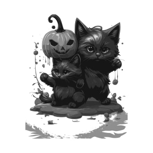 Playing Pumpkin B&W T-Shirt