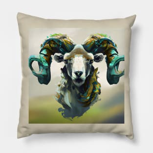 Painted Ram Pillow