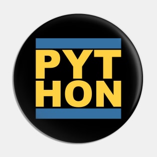 PYT HON Cool Blue & Yellow Design for Python Programmers Pin