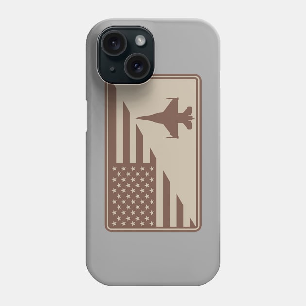 F-16 Viper US Flag (subdued) Phone Case by TCP