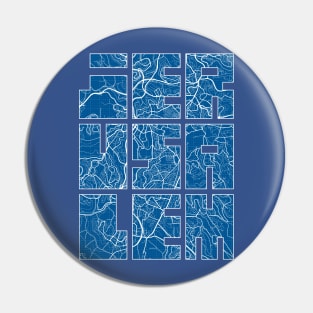 Jerusalem, Israel Map Typography - Blueprint Pin