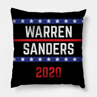 Elizabeth Warren and Bernie Sanders on the one ticket? Presidential race 2020 Distressed text Pillow