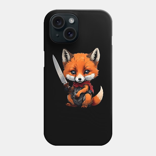 Animals with knives - Foxy Phone Case by JapKo