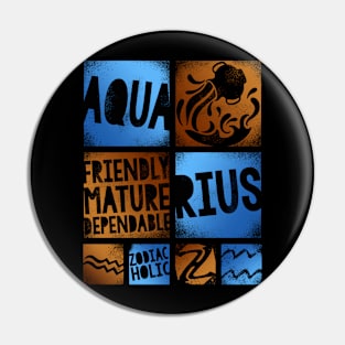 Zodiac AQUARIUS Graffiti Box Series Pin