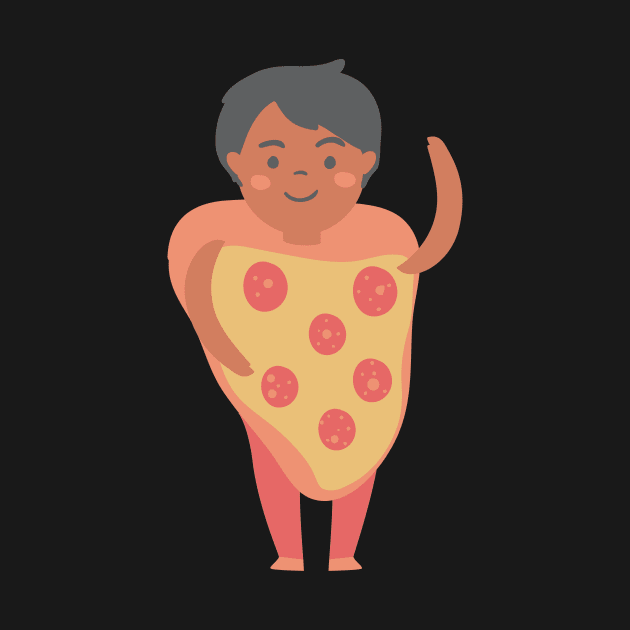 Cute Kid in pizza costume by InkyArt