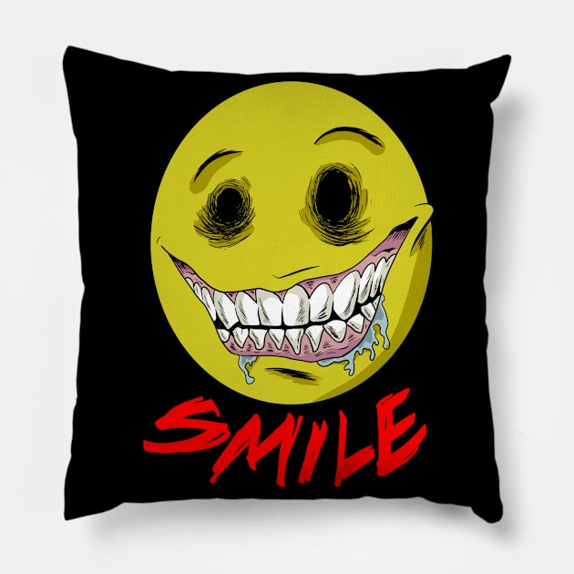 Smile Pillow by Black Snow Comics