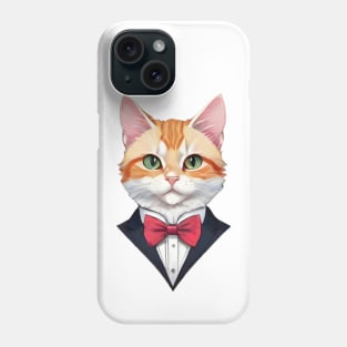 Fancy Cat with Bowtie no.14 Phone Case