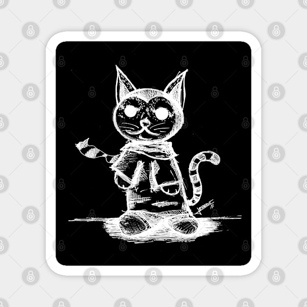 hipster hippie cat ecopop Magnet by jorge_lebeau