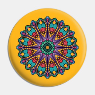 Ornament mandala dark blue Pin