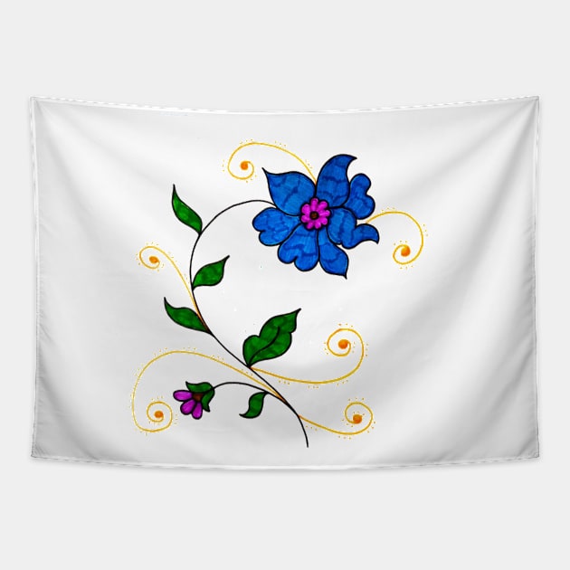 blue flower Tapestry by TaarsDesigns