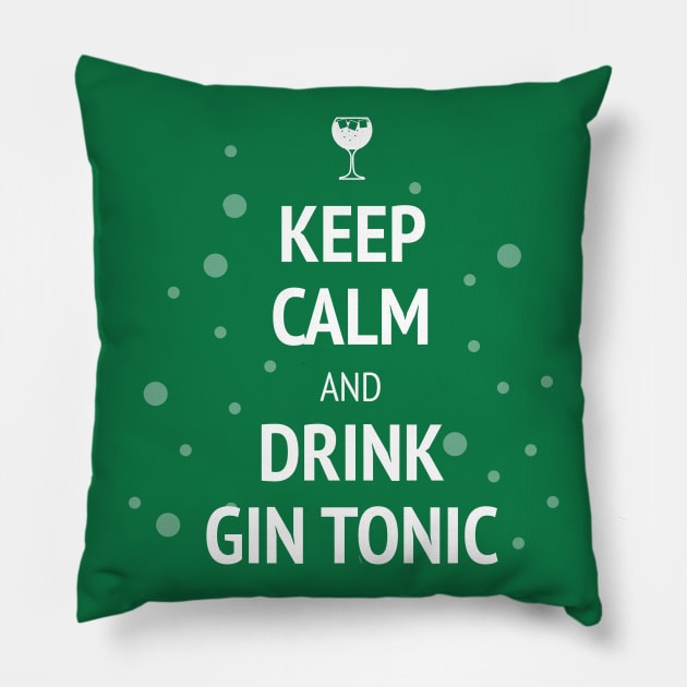 Keep calm and drink gin tonic Pillow by APDesign